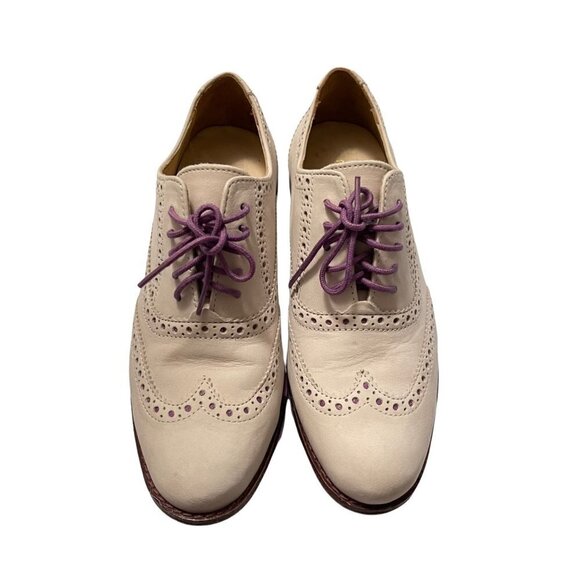 Cole Haan Women's Gray Purple Suede Wingtip Lace Up Alisa Oxford Shoes Size 5.5 - Picture 4 of 12